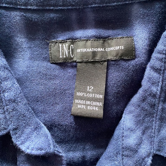 BUY 2 ITEMS & GET 1 FREE: INC Tie Dye Button Down Shirt Sz 12 - Picture 9 of 10